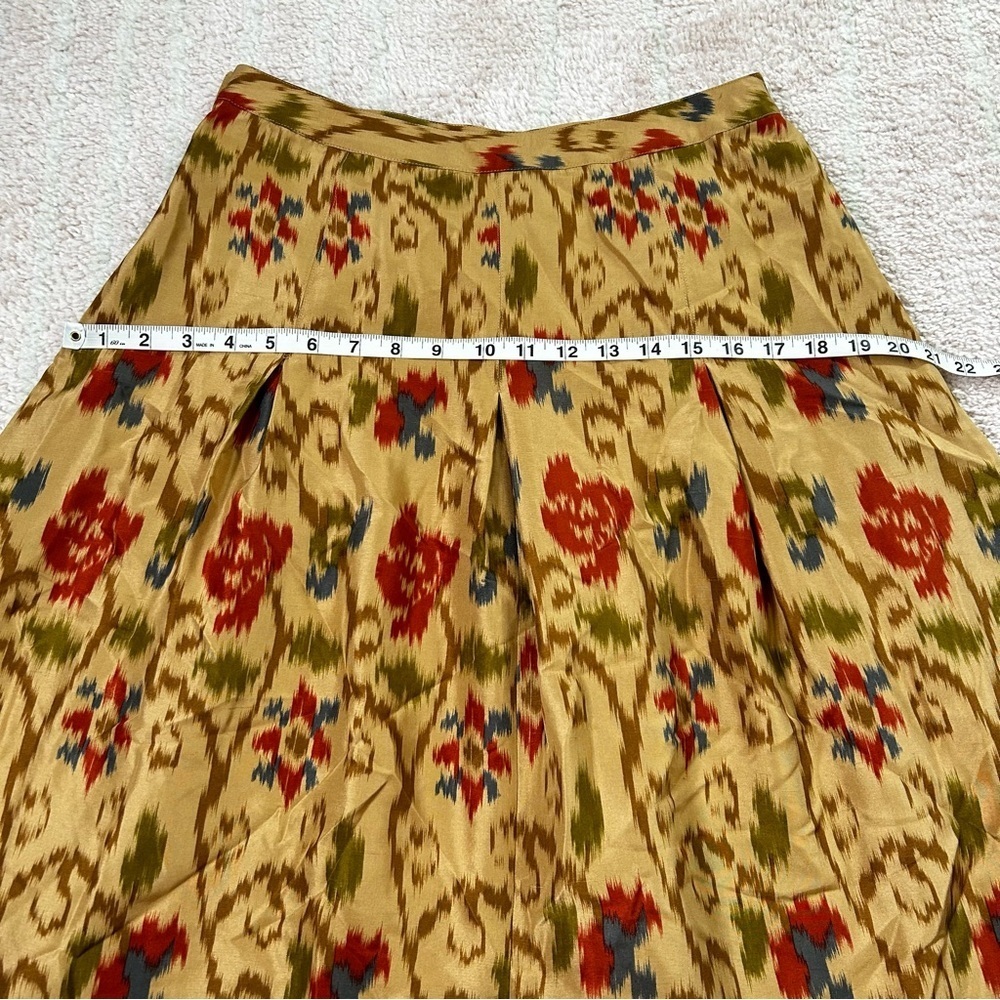 NWT J Jill Floral Ikat Silk A Line Skirt Size 8 Petite Spring Holiday Office - Picture 9 of 13